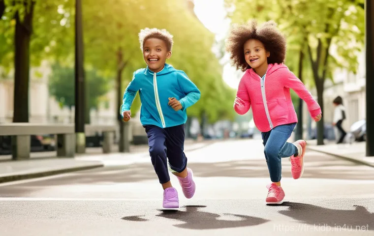 아동용 신발 트렌드 브랜드 - **Vibrant Playground Fashion: Trendy Sneakers for Active Kids**
    A dynamic, full-shot image of a ...