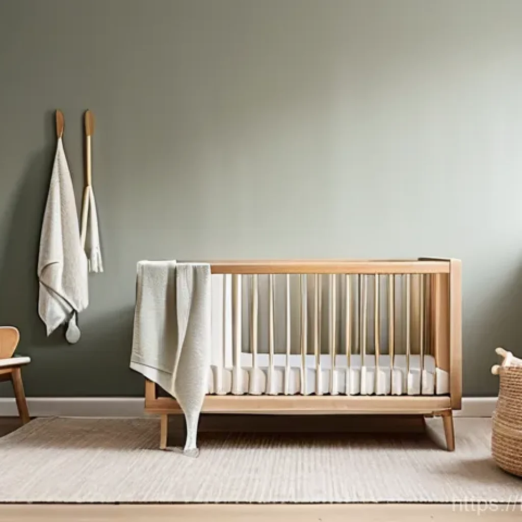킨더스코너 아동 브랜드 추천 - **"A beautifully arranged Scandinavian-style nursery, filled with soft, natural light. In the center...
