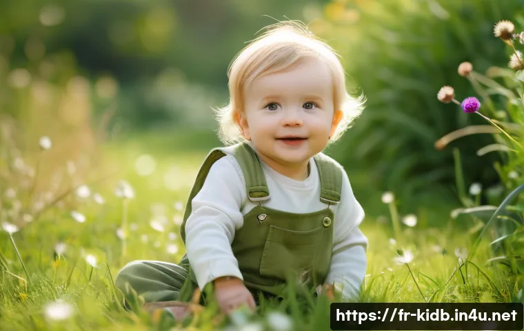 해피랜드 아동복 트렌드 - **Prompt:** A cheerful toddler, approximately 2 years old, dressed in soft, eco-friendly organic cot...