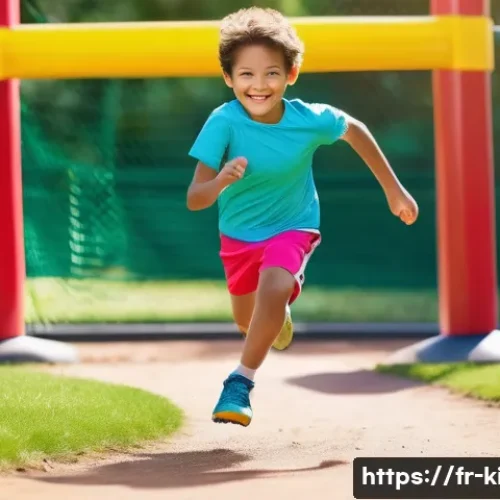 Home 31 아동 스포츠화 브랜드 비교 - **Prompt:** A vibrant, high-energy outdoor scene featuring a happy, active child (approximately 8-10...