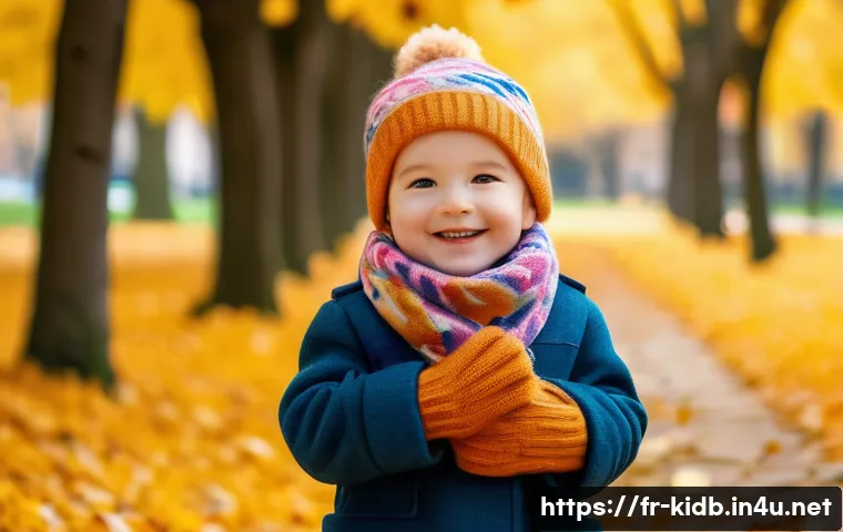 아동용 목도리 브랜드 추천 - A happy young child wearing a colorful, animal-patterned merino wool scarf certified GOTS and Oeko-T...