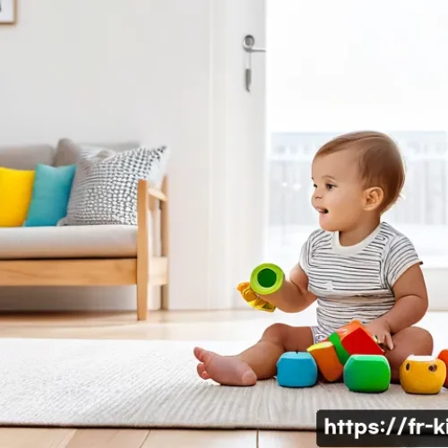 Home 31 아동 브랜드 프로모션 정보 - A modern European family in a bright, stylish living room setting, featuring a toddler wearing a col...
